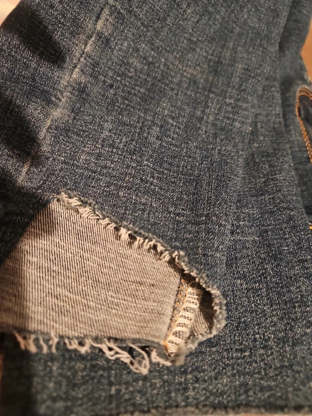 POL Womens’s Distressed Straight Jeans - Dark Blue Size S